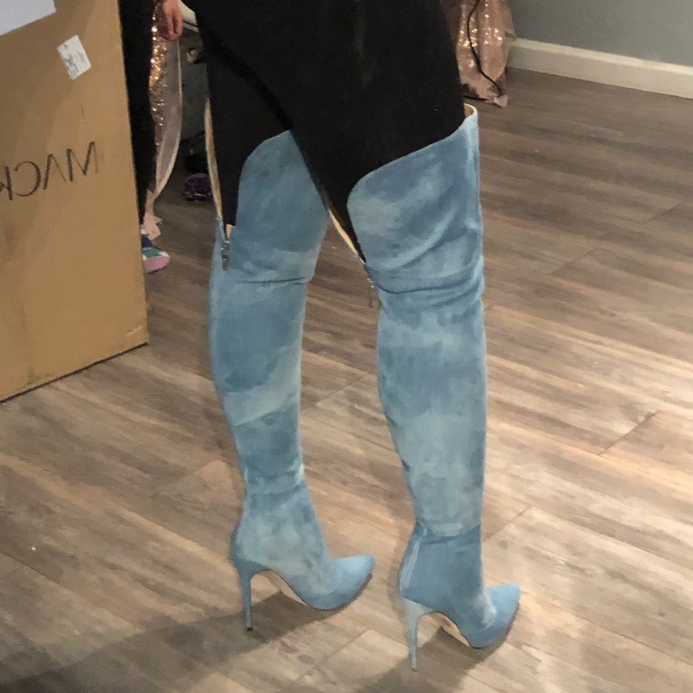 Denim over the knee boots - Picture 5 of 8
